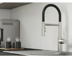 Blanco Küchenarmatur mit Handbrause CATRIS-S FLEXO satin dark steel satiniert 527731