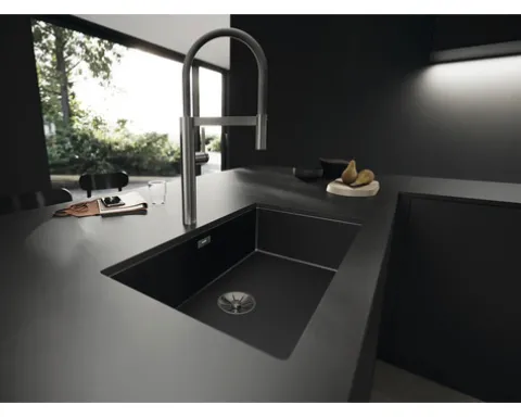 Blanco Küchenarmatur mit Handbrause CULINA-S II satin dark steel satiniert 527465