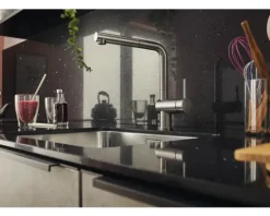 Blanco Küchenarmatur mit Handbrause LINUS-S satin platinum satiniert 527699