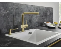 Blanco Küchenarmatur mit Handbrause LINUS-S satin platinum satiniert 527699