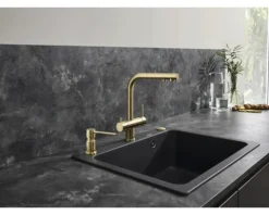 Blanco Küchenarmatur mit Handbrause FONTAS-S II satin dark steel satiniert 527737