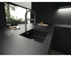 Blanco Küchenarmatur mit Handbrause CULINA-S II MINI satin dark steel satiniert 527469