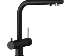 Blanco Küchenarmatur mit Handbrause und Filterfunktion FONTAS-S II silgranitschwarz matt 526158
