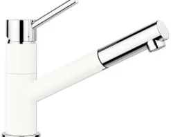 Blanco Küchenarmatur mit Handbrause KANO-S chrom silgranitweiß 527650