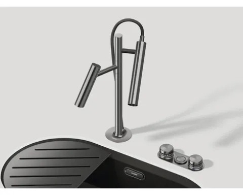 Blanco Küchenarmatur Wasserhahn mit Sprudel und Filterfunktion CHOICE LUNEOO-S satin platinum satiniert 527981