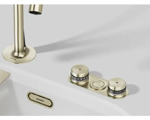 Blanco Küchenarmatur Wasserhahn mit Sprudel und Filterfunktion CHOICE LUNEOO-S satin gold satiniert 527979
