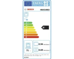 Bosch Backofen HBA514BS3 Nutzvolumen 71 l Maße BxHxT 59,4 cm x 59,5 cm x 54,8 mm