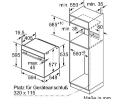 Bosch Backofen HBG7764B1 Nutzvolumen 71 l Maße BxHxT 59,4 cm x 59,5 cm x 54,8 cm