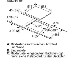 Bosch Herdset HND271AS64 Nutzvolumen 71 l Maße BxHxT 594 mm x 595 mm x 548 mm