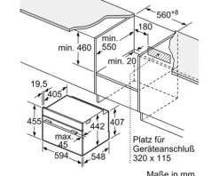 Bosch Kompaktbackofen CBG7741B1 Nutzvolumen 47 l Maße BxHxT 59,4 cm x 59,5 cm x 54,8 cm