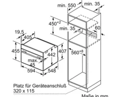Bosch Kompaktbackofen CBG7741B1 Nutzvolumen 47 l Maße BxHxT 59,4 cm x 59,5 cm x 54,8 cm