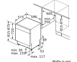 Bosch Unterbaugeschirrspüler 60 cm für 14 Maßgedecke 9 l 42 dB (A) SMU6ECS12E edelstahl