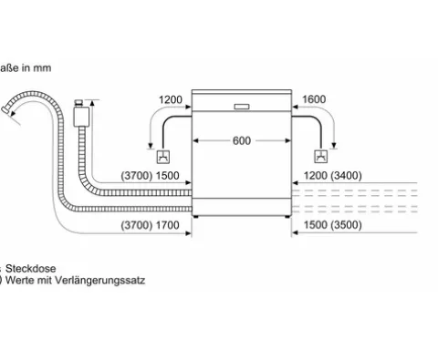 Bosch Unterbaugeschirrspüler 60 cm für 14 Maßgedecke 9 l 42 dB (A) SMP4ECC72S schwarz