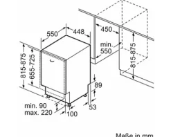 Bosch Vollintegrierter Geschirrspüler 45 cm für 10 Maßgedecke 8,7 l 44 dB (A) SPV6EMX09E