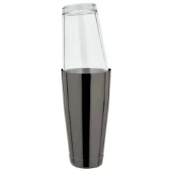 Boston Shaker, Edelstahl, GMB, Gunmetal black mit original amerikanischen Mixing Glas, 28oz