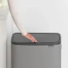 Brabantia Hochwertiger Abfallsammler Mit Touch Öffnung 2 x 30 Liter HxBxT 65,6 x 54,5 x 31 cm Grau
