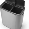Brabantia Hochwertiger Abfallsammler Mit Touch Öffnung 2 x 30 Liter HxBxT 65,6 x 54,5 x 31 cm Edelstahl