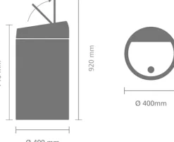 Brabantia Abfallbehälter Mit Soft Touch Öffnung 60 Liter HxBxT 71 x 40 x 40 cm Metall Weiß