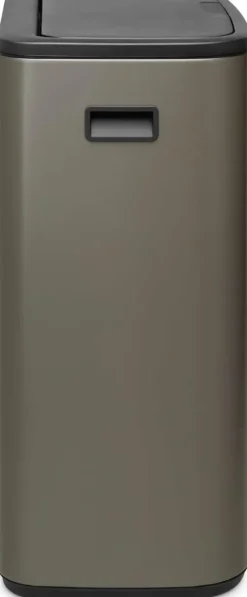 Brabantia Hochwertiger Abfallsammler Mit Touch Öffnung 2 x 30 Liter HxBxT 65,6 x 54,5 x 31 cm Platin