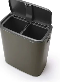 Brabantia Hochwertiger Abfallsammler Mit Touch Öffnung 2 x 30 Liter HxBxT 65,6 x 54,5 x 31 cm Platin