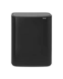 Brabantia Hochwertiger Abfallsammler Mit Touch Öffnung 2 x 30 Liter HxBxT 65,6 x 54,5 x 31 cm Schwarz
