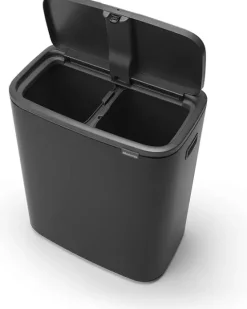 Brabantia Hochwertiger Abfallsammler Mit Touch Öffnung 2 x 30 Liter HxBxT 65,6 x 54,5 x 31 cm Schwarz