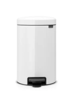 Brabantia Klassischer Tretmülleimer Mit Soft Verschluss 12 Liter HxBxT 41,1 x 25,1 x 33,8 cm Metall Weiß