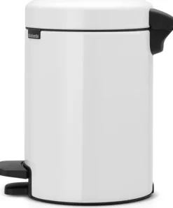 Brabantia Klassischer Tretmülleimer Mit Soft Verschluss 3 Liter HxBxT 26,4 x 16,8 x 23,5 cm Metall Weiß