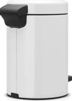 Brabantia Klassischer Tretmülleimer Mit Soft Verschluss 3 Liter HxBxT 26,4 x 16,8 x 23,5 cm Metall Weiß