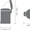 Brabantia Klassischer Tretmülleimer Mit Soft Verschluss 3 Liter HxBxT 26,4 x 16,8 x 23,5 cm Metall Edelstahl Matt
