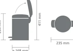 Brabantia Klassischer Tretmülleimer Mit Soft Verschluss 3 Liter HxBxT 26,4 x 16,8 x 23,5 cm Metall Edelstahl Matt