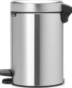 Brabantia Klassischer Tretmülleimer Mit Soft Verschluss 3 Liter HxBxT 26,4 x 16,8 x 23,5 cm Metall Edelstahl Matt