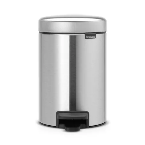 Brabantia Klassischer Tretmülleimer Mit Soft Verschluss 3 Liter HxBxT 26,4 x 16,8 x 23,5 cm Metall Edelstahl Matt