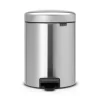 Brabantia Klassischer Tretmülleimer Mit Soft Verschluss 5 Liter HxBxT 30,2 x 26,3 x 21,7 cm Metall Edelstahl Matt