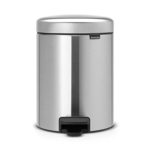 Brabantia Klassischer Tretmülleimer Mit Soft Verschluss 5 Liter HxBxT 30,2 x 26,3 x 21,7 cm Metall Edelstahl Matt