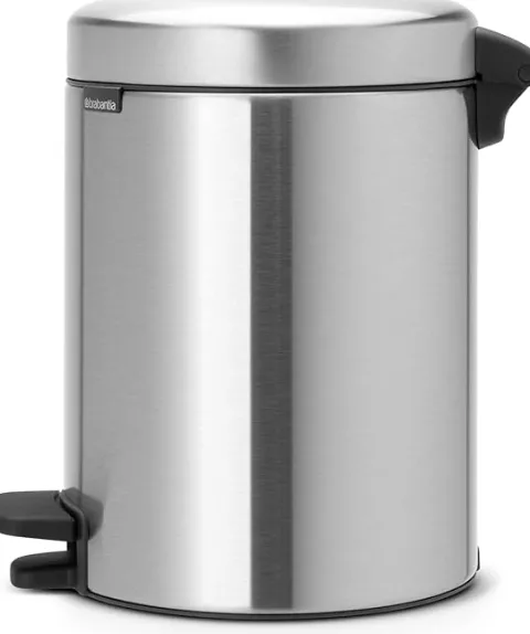 Brabantia Klassischer Tretmülleimer Mit Soft Verschluss 5 Liter HxBxT 30,2 x 26,3 x 21,7 cm Metall Edelstahl Matt