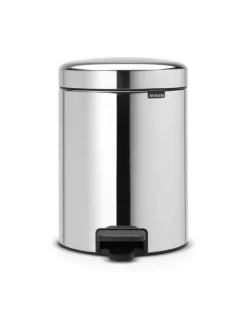 Brabantia Klassischer Tretmülleimer Mit Soft Verschluss 5 Liter HxBxT 30,2 x 26,3 x 21,7 cm Metall Edelstahl