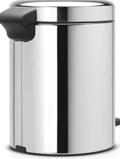 Brabantia Klassischer Tretmülleimer Mit Soft Verschluss 5 Liter HxBxT 30,2 x 26,3 x 21,7 cm Metall Edelstahl
