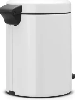 Brabantia Klassischer Tretmülleimer Mit Soft Verschluss 5 Liter HxBxT 30,2 x 26,3 x 21,7 cm Metall Weiß
