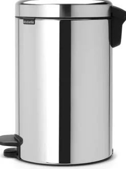 Brabantia Klassischer Tretmülleimer Mit Soft Verschluss 12 Liter HxBxT 41,1 x 25,1 x 33,8 cm Metall Edelstahl