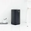 Brabantia Klassischer Tretmülleimer Mit Soft Verschluss 12 Liter HxBxT 41,1 x 25,1 x 33,8 cm Metall Metallik Schwarz