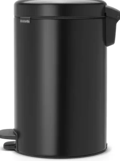 Brabantia Klassischer Tretmülleimer Mit Soft Verschluss 12 Liter HxBxT 41,1 x 25,1 x 33,8 cm Metall Metallik Schwarz