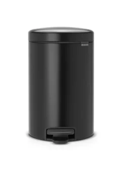 Brabantia Klassischer Tretmülleimer Mit Soft Verschluss 12 Liter HxBxT 41,1 x 25,1 x 33,8 cm Metall Metallik Schwarz