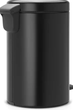 Brabantia Klassischer Tretmülleimer Mit Soft Verschluss 12 Liter HxBxT 41,1 x 25,1 x 33,8 cm Metall Metallik Schwarz