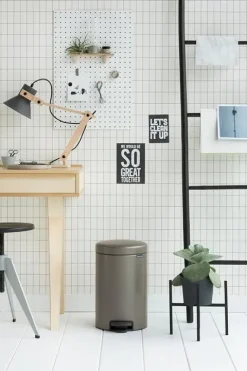 Brabantia Klassischer Tretmülleimer Mit Soft Verschluss 12 Liter HxBxT 41,1 x 25,1 x 33,8 cm Metall Platin