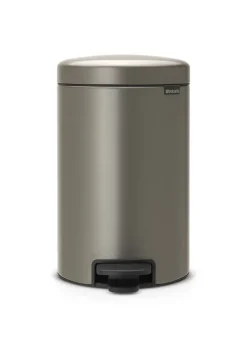 Brabantia Klassischer Tretmülleimer Mit Soft Verschluss 12 Liter HxBxT 41,1 x 25,1 x 33,8 cm Metall Platin
