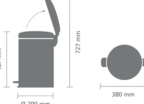 Brabantia Klassischer Tretmülleimer Mit Soft Verschluss 20 Liter HxBxT 46,7 x 29 x 38 cm Metall Platin