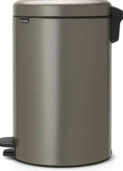 Brabantia Klassischer Tretmülleimer Mit Soft Verschluss 20 Liter HxBxT 46,7 x 29 x 38 cm Metall Platin