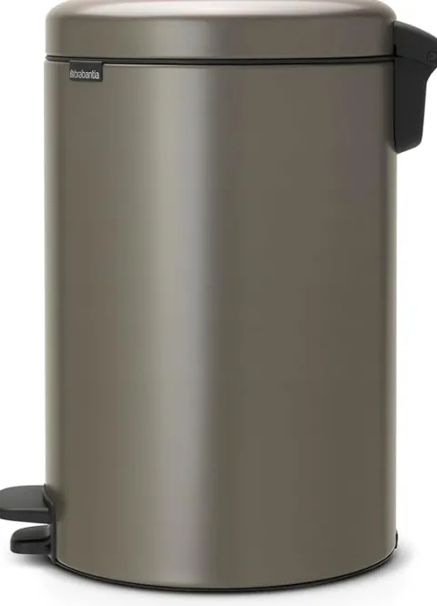 Brabantia Klassischer Tretmülleimer Mit Soft Verschluss 20 Liter HxBxT 46,7 x 29 x 38 cm Metall Platin