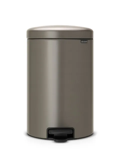 Brabantia Klassischer Tretmülleimer Mit Soft Verschluss 20 Liter HxBxT 46,7 x 29 x 38 cm Metall Platin
